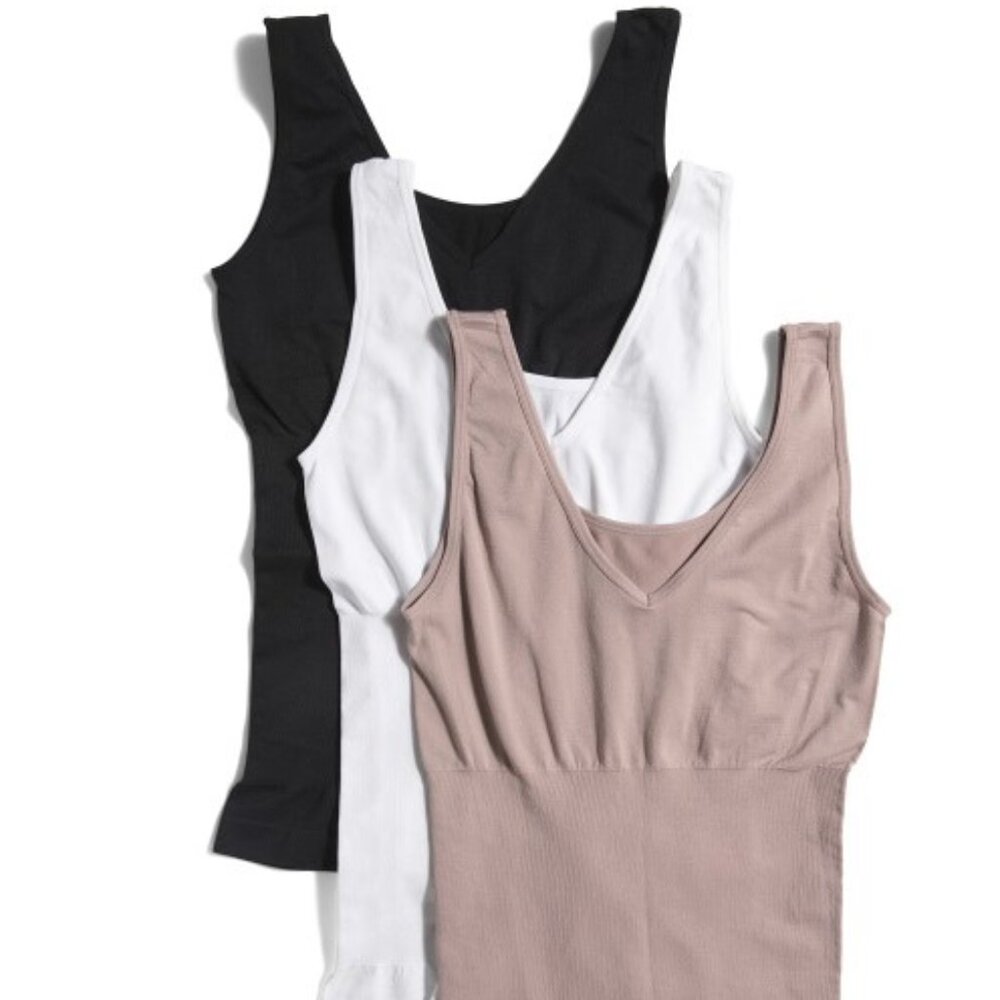 SKINNYGIRL 3pk Seamless Shaping Reversible Tanks SZ XL